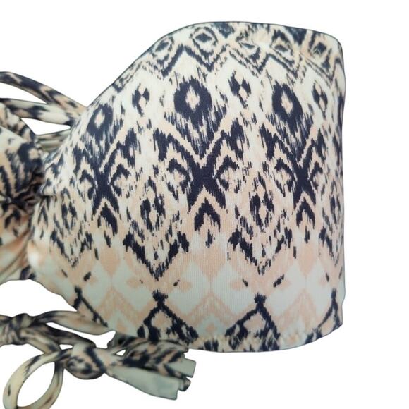 Eberjey Lace-Up Strapless Bandeau Bikini Top Small White Tassels Boho Festival - Picture 6 of 10